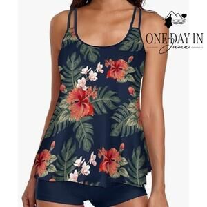 CharmLeaks Boyshort Tankini Swimsuit Size XL